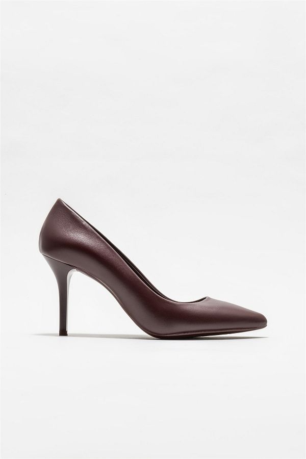 Elle Shoes-بورجوندي جلد خنجر المرأة 1