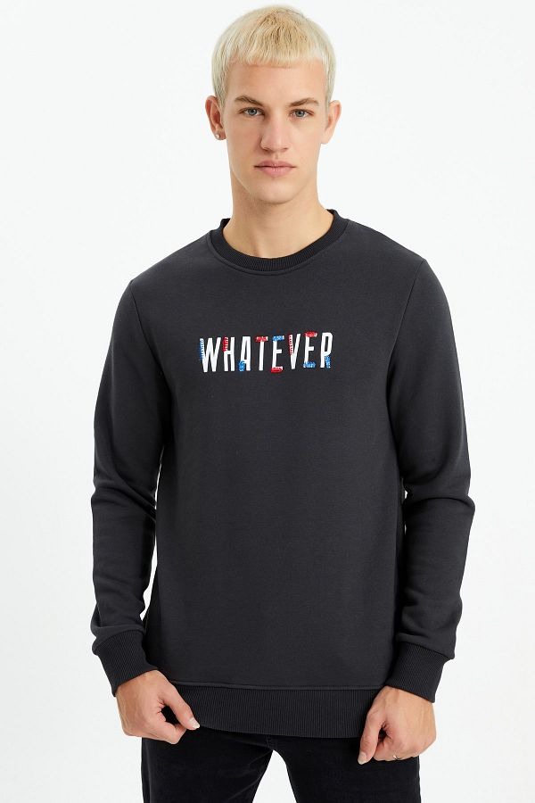 The Crow Men s Mink Whatever Sweatshirt Trendyol
