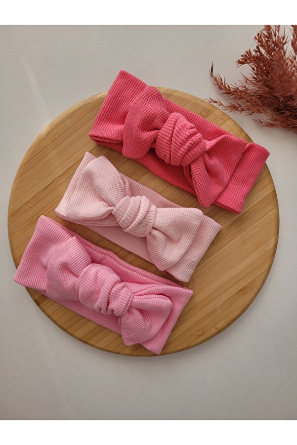 SeherBebeButik Kiz Çocuk Ribana Bandana 3'lü Set