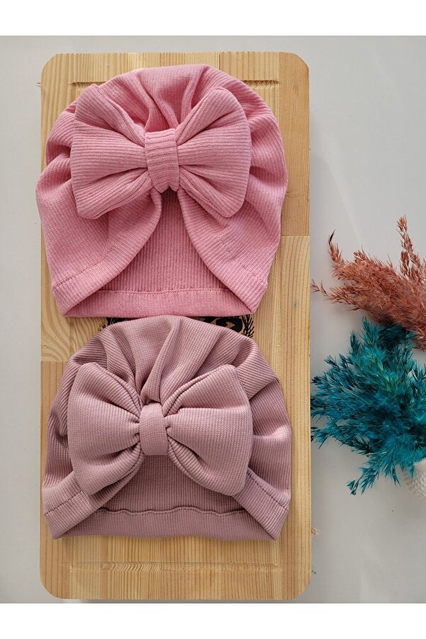 SeherBebeButik Kız Çocuk Renkli Bone 2'li Set