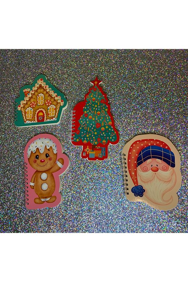 4nio-New Year's Pattern Mini Shaped Notebook Set of 4 2 1