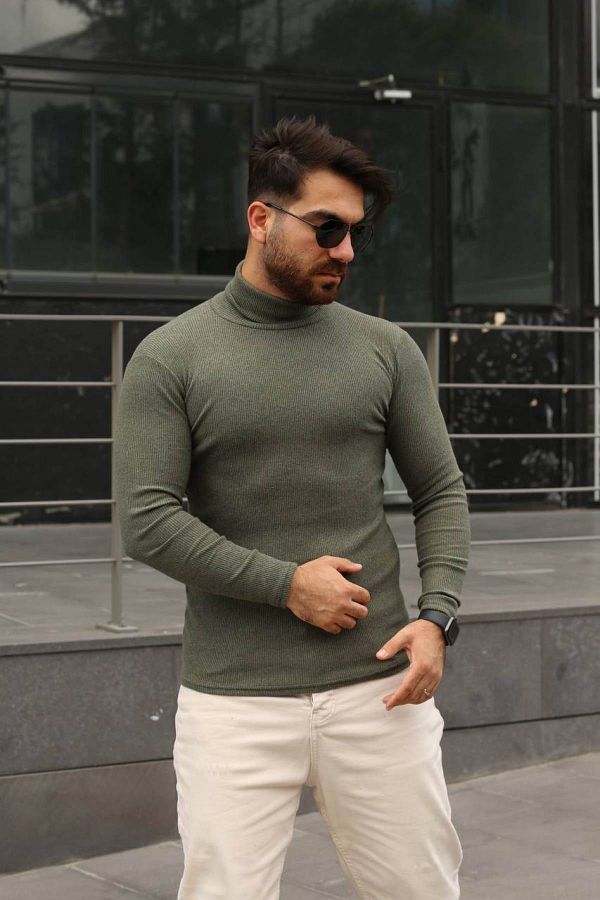 Khaki turtleneck top