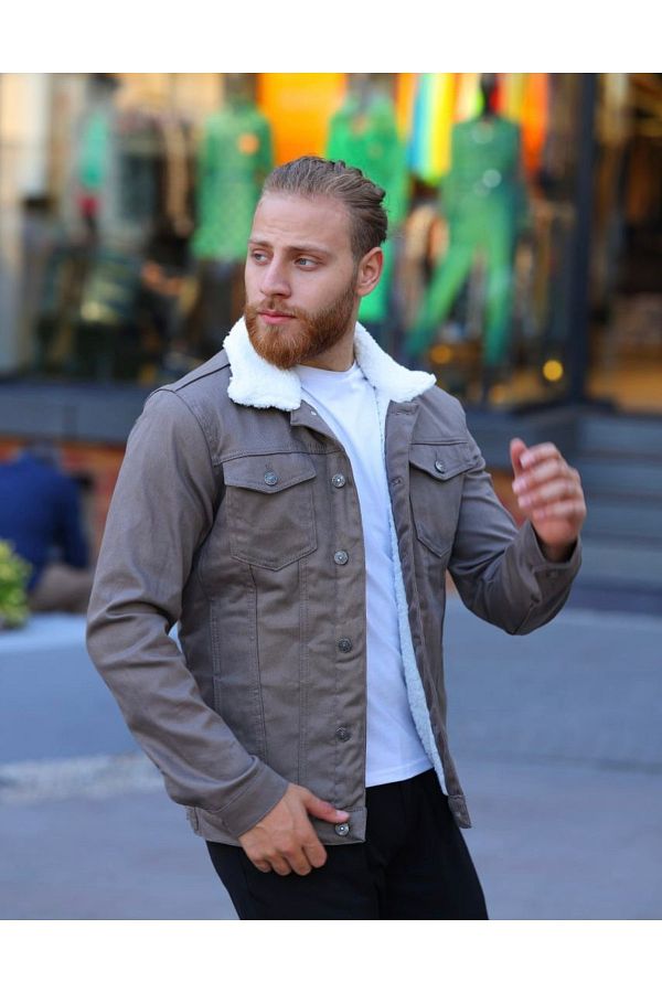 emt Beige Color Faux Fur Men s Coat Trendyol