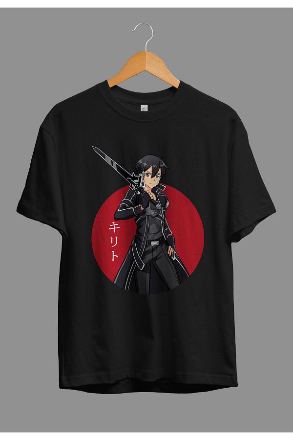 Corvo Oversize Sword Art Online Kirito Anime Character Printed T Shirt Trendyol
