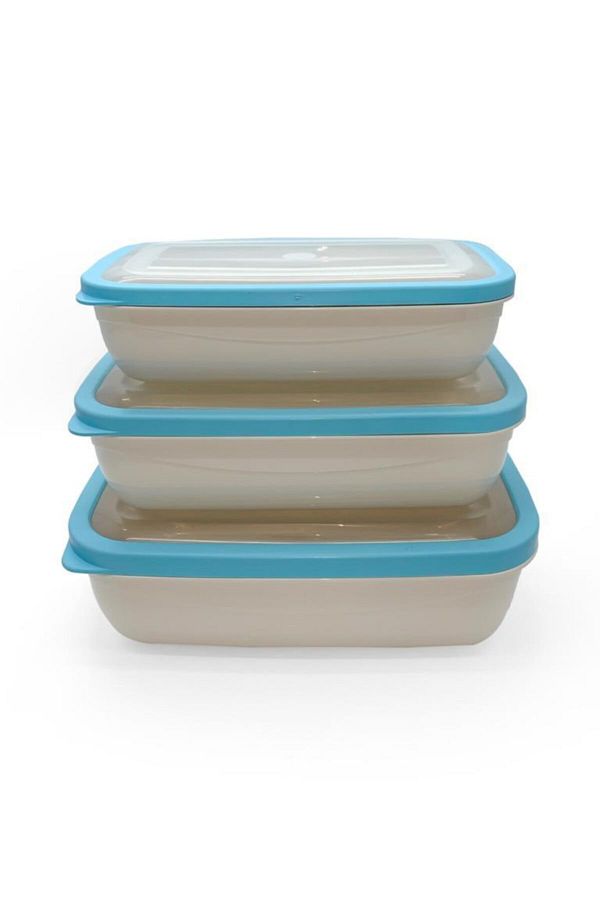 Üçsan-Elegant Rectangular Storage Container Set of 3 (1.2l + 1.8l + 2.7l) 1