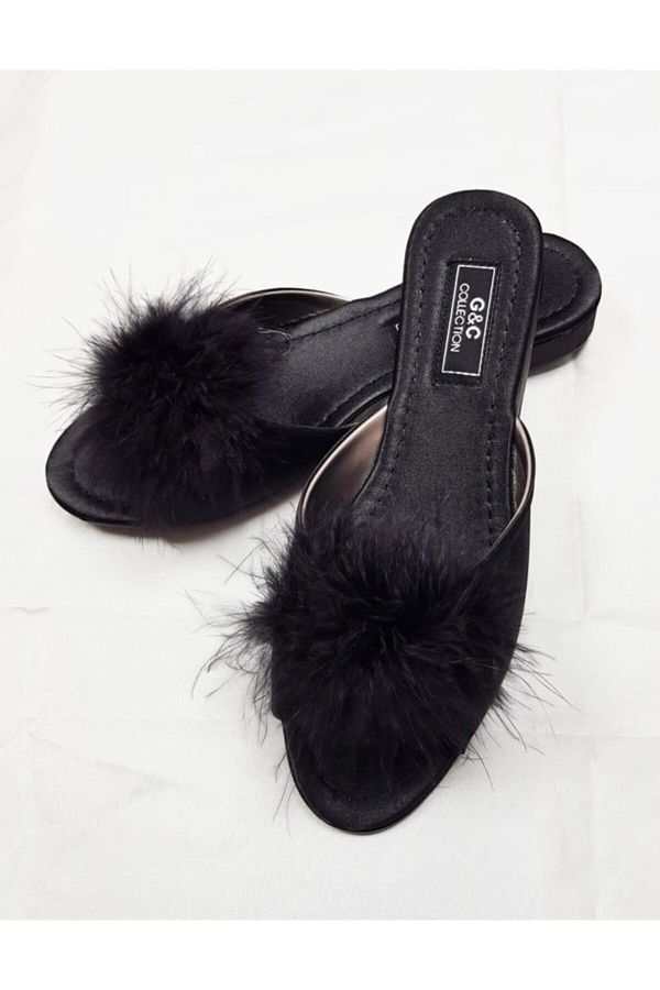 GC-Papuci de damă Furry fără toc 180 1