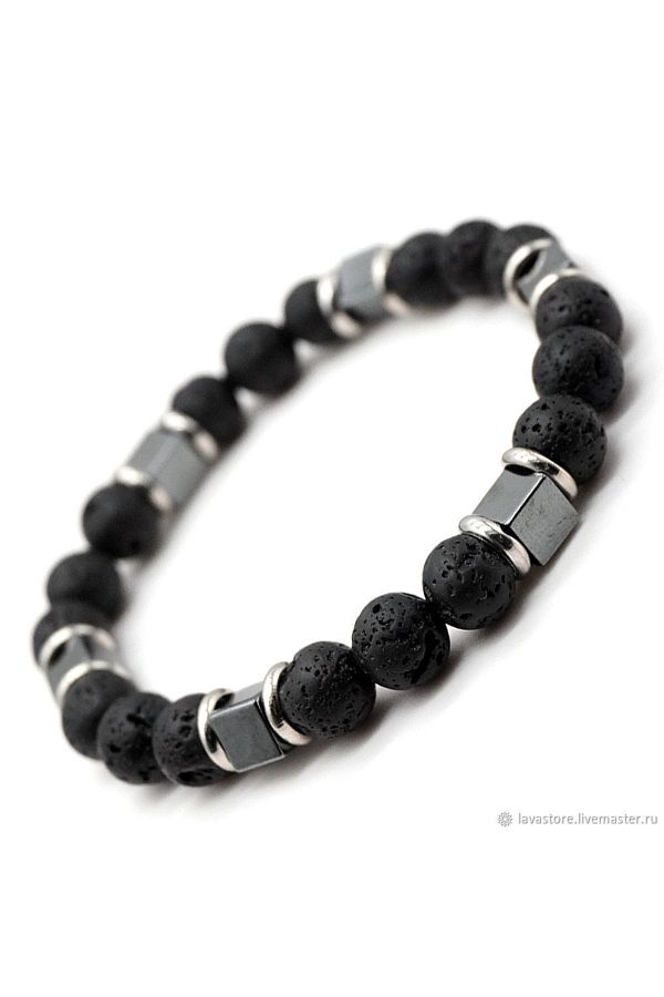 Lava stone and hematite bracelet hotsell