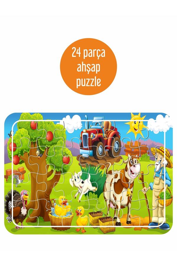 LİPYOS Çiftlik Hayvanları 24 Parça Ahşap Puzzle