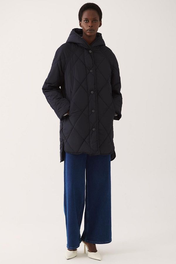Hooded knee length coat online