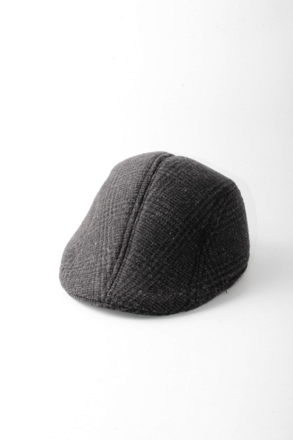 dericom-Gray Plaid Patterned Duck Hat with Hidden Earmuffs for Winter 1