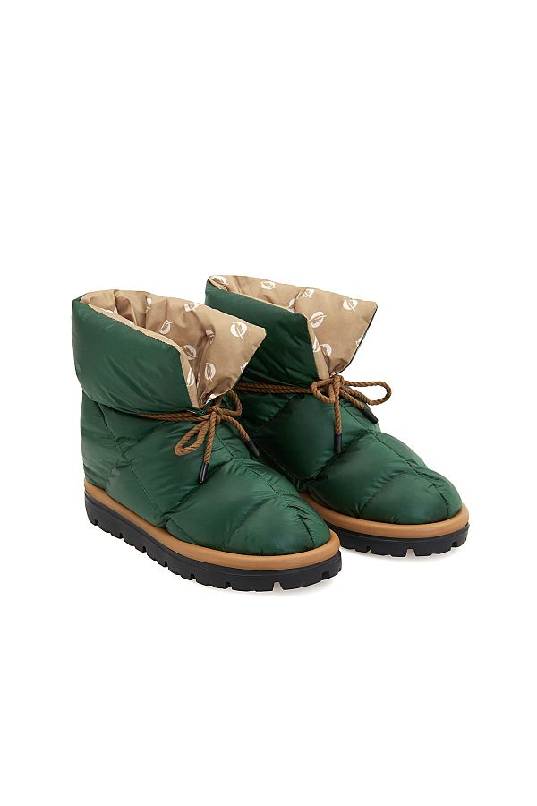 Flufie Unisex Metallic Series Goose Feather Boots Green Trendyol