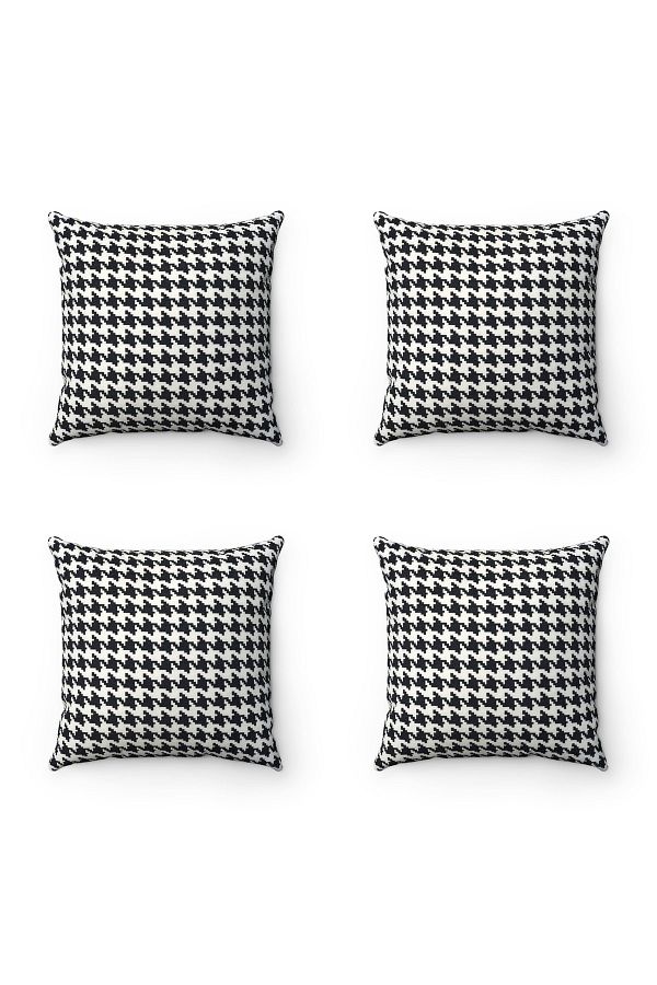 FUS BLUE-Houndstooth Patterned 4-Piece Throw Pillow Case 1