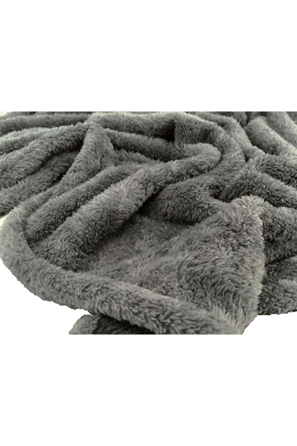 ecottonworks Welsoft Bebek Battaniyesi Peluş Battaniye Kedi Köpek Evcil Hayvan Battaniyesi Gri Renk 80*90 Cm