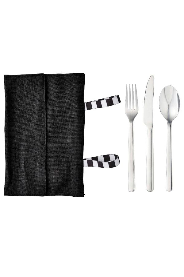 IKEA-Fınskuren Stainless Steel-black Travel Cutlery Set 1