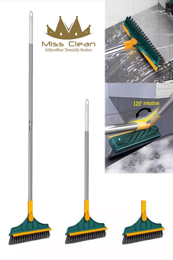 MissClean-V-shape Cleaning Brush Floor Scrub Magic Broom Double Brushed With Long Handle And Squeegee 1