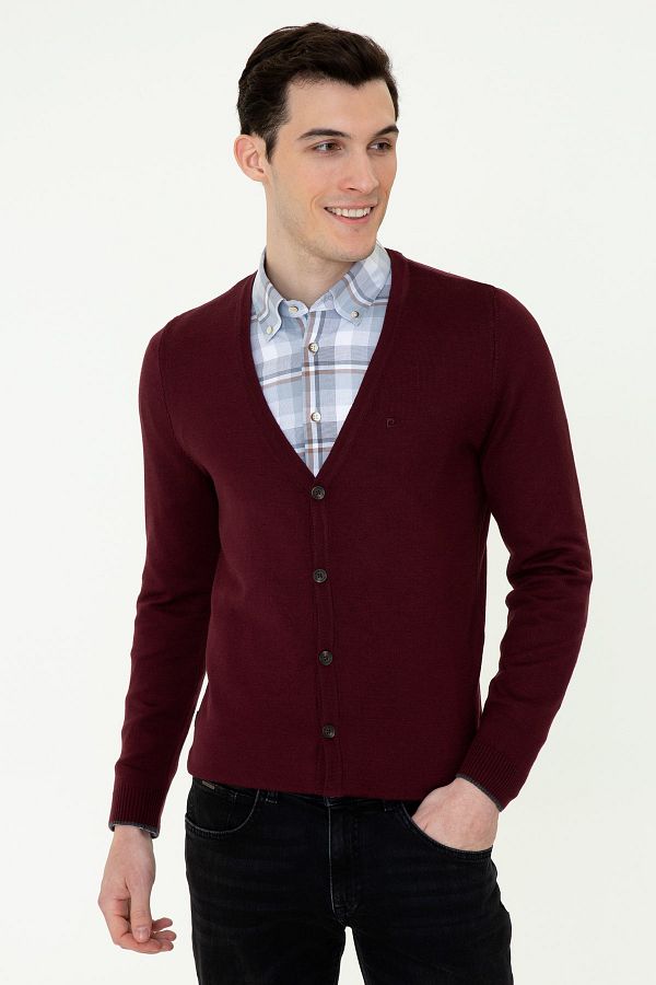Pierre Cardin Claret Red Men s Cardigan G021SZ0TH.000.1388590 Trendyol