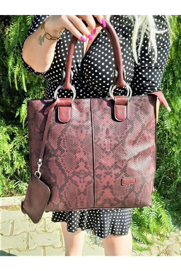 Burgundy snakeskin bag hotsell
