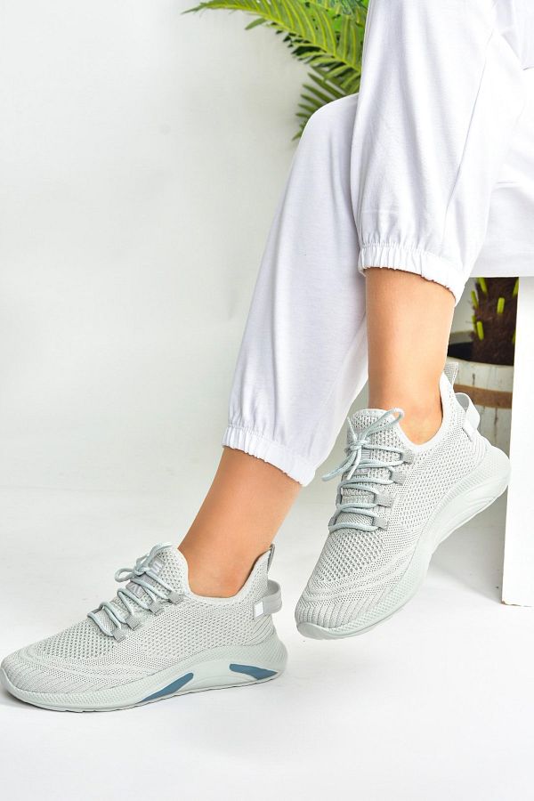 Fox Shoes-Gray Knitwear Fabric Women's Sports Shoes M702006204 1