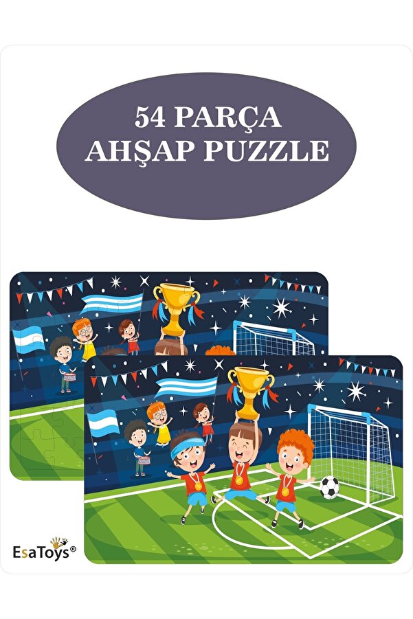 esatoys Ahşap 54 Parça Çocuk Puzzle
