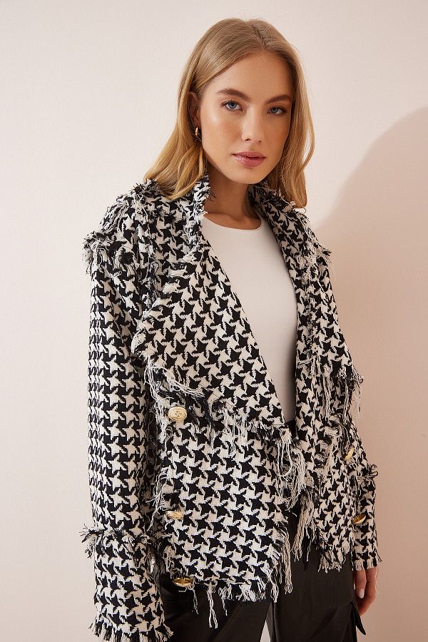 Houndstooth jacket women's best sale