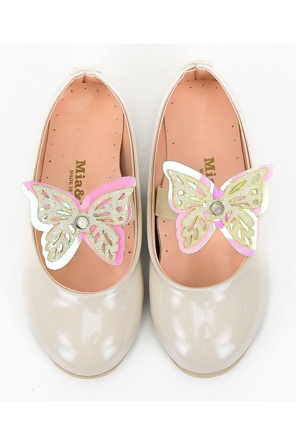 SIRRI Girl s Butterfly Cream Ballerina Shoes Trendyol