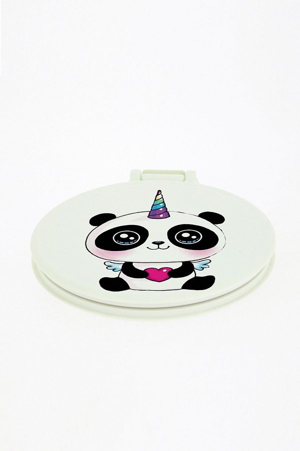 WuW-Unicorn Panda Patterned Small Makeup Mirror in a Bag 1