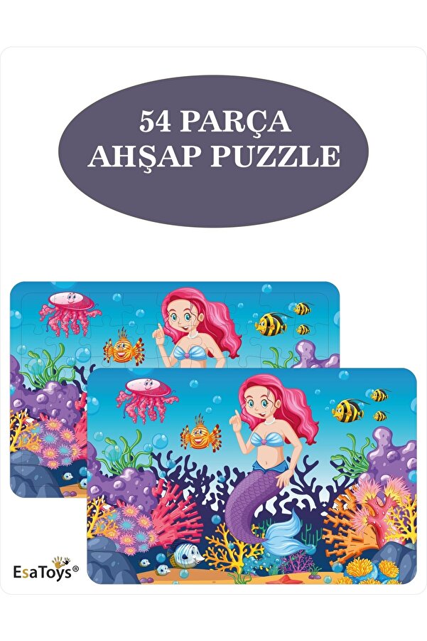 esatoys Ahşap 54 Parça Çocuk Puzzle