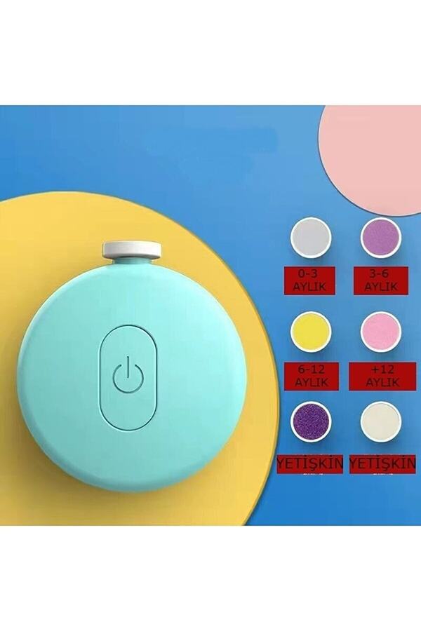 KÜÇÜK EW Yenidoğan Bebek Tırnak Makası Pilli 6 Başlıklı Çocuk Tırnak Parlatıcı Tırnak Makası Manikür Seti