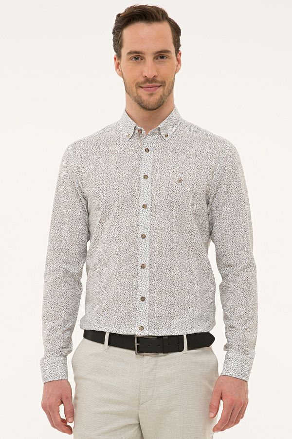 Pierre Cardin-Γκρι Slim Fit πουκάμισο 1