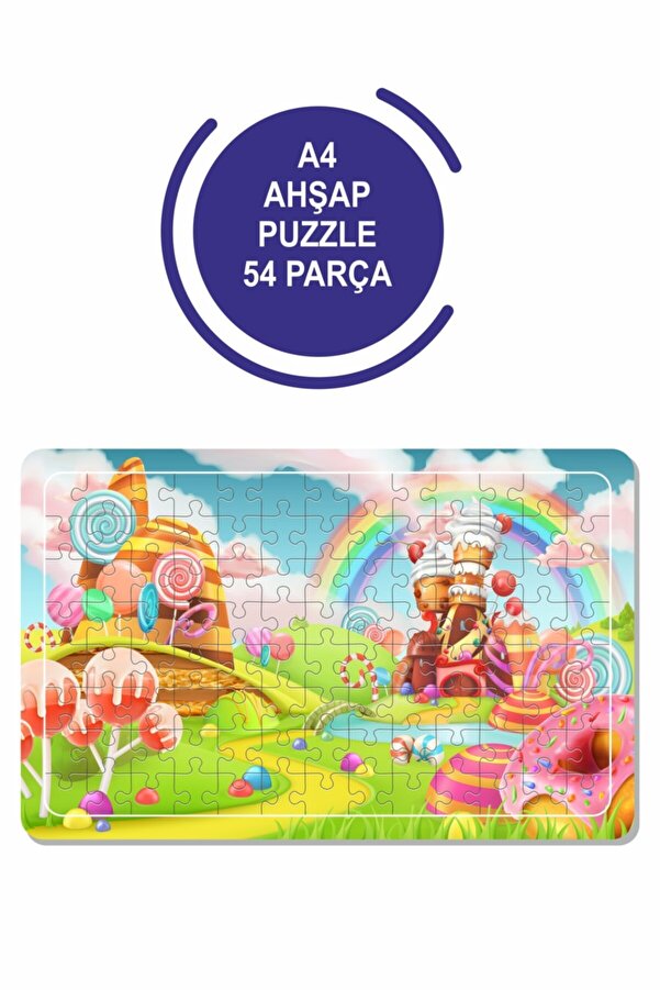 Baskı Atölyesi Meyveli Ve Tatlı Görselli A4 54 Parça Puzzle, Oyuncak, Yapboz