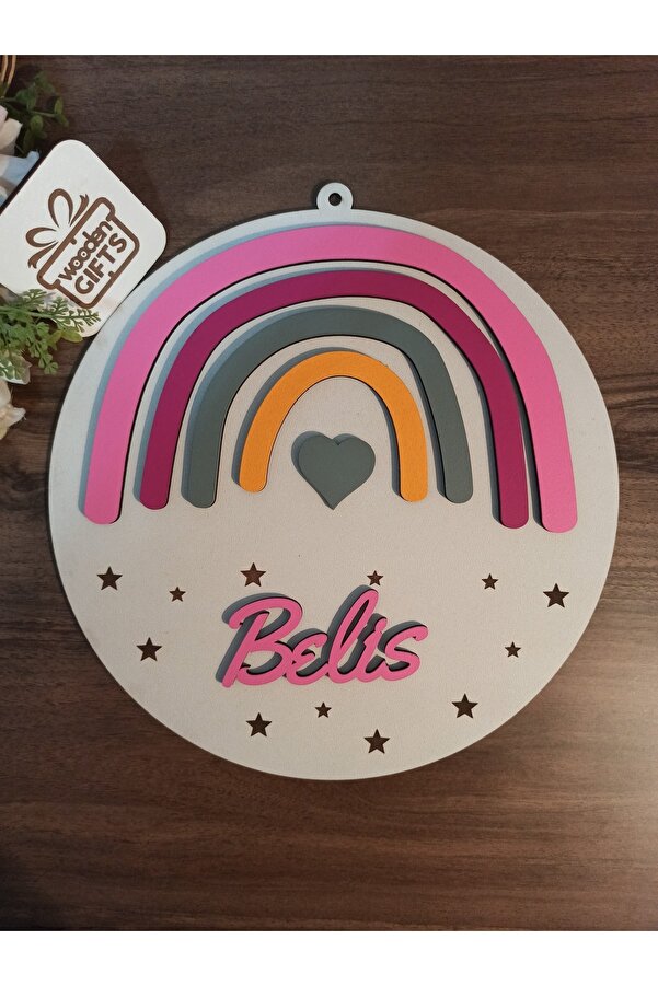 woodengifts Çocuk Ve Bebek Odası Kapı Ve Duvar Süsü Isimli Pano