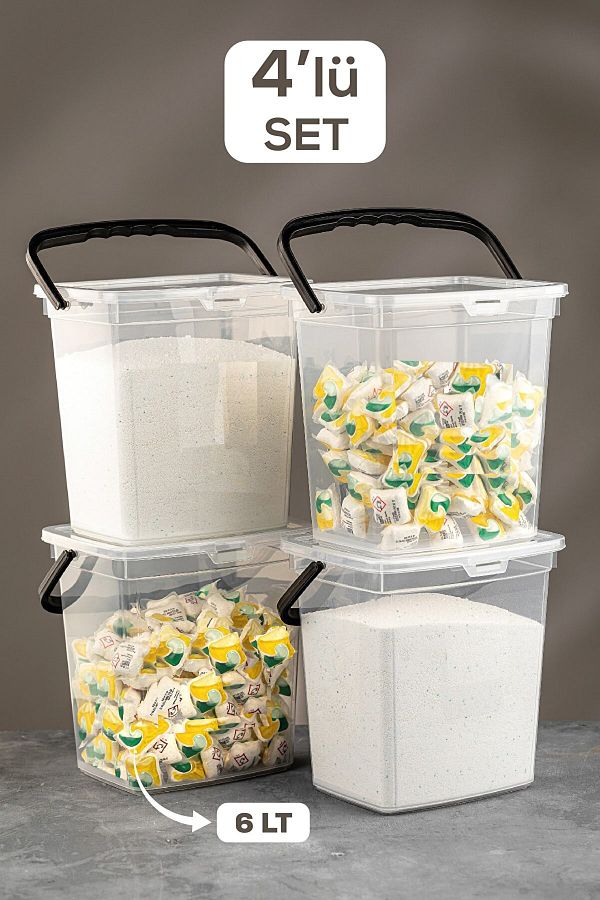 Alamut Home-Detergent Box Tablet Set of 4 Transparent Lid 1