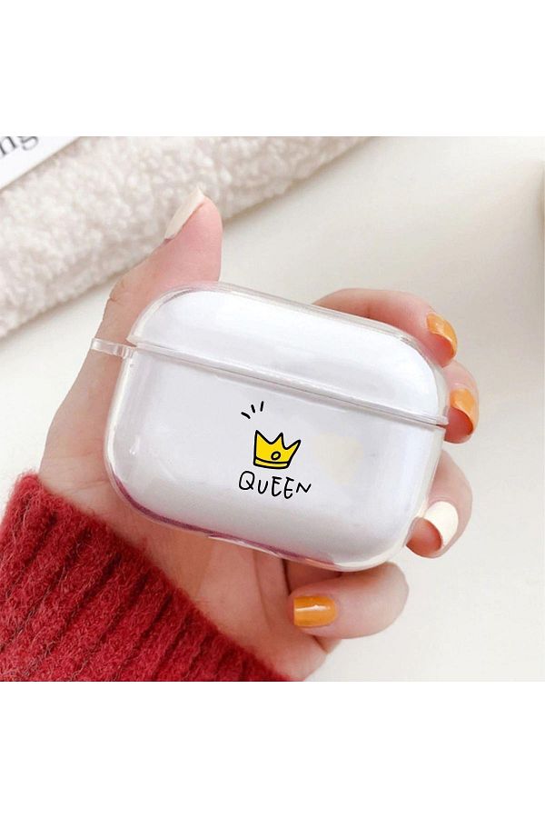 mooodcase-Queen Patterned Patterned Silicone Airpods Case Compatible with 2nd Generation Airpods Pro 1