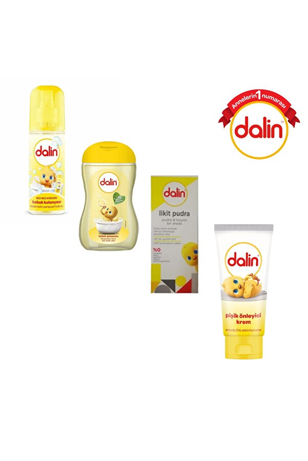 Dalin Bebek Kolonyası 150 Ml+bebek Şampuanı 200 Ml +likit Pudra 100 Ml + Pişik Kremi 30 Ml