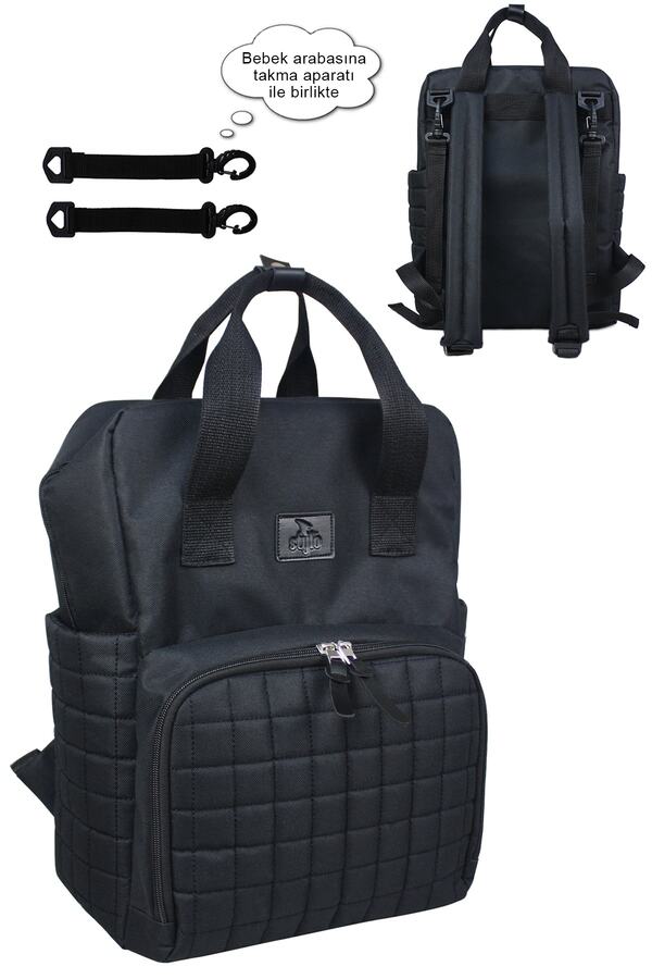 Stylo-Extra Light Black Mother Baby Bag - Feather 1