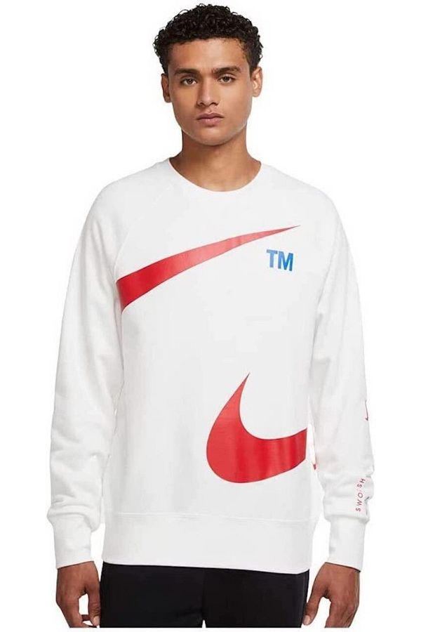 Nike Swoosh Men s White Sweatshirt Dr8995 100 Trendyol