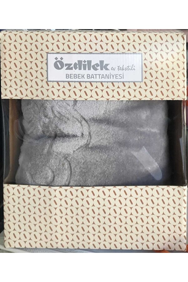 Özdilek Embos Bebek Battaniyesi 100x120 Gri