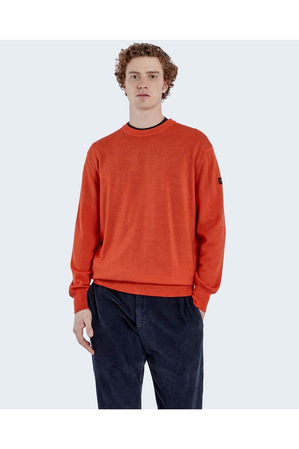 Paul Shark Plus Size Sweater Orange Plus Size Trendyol