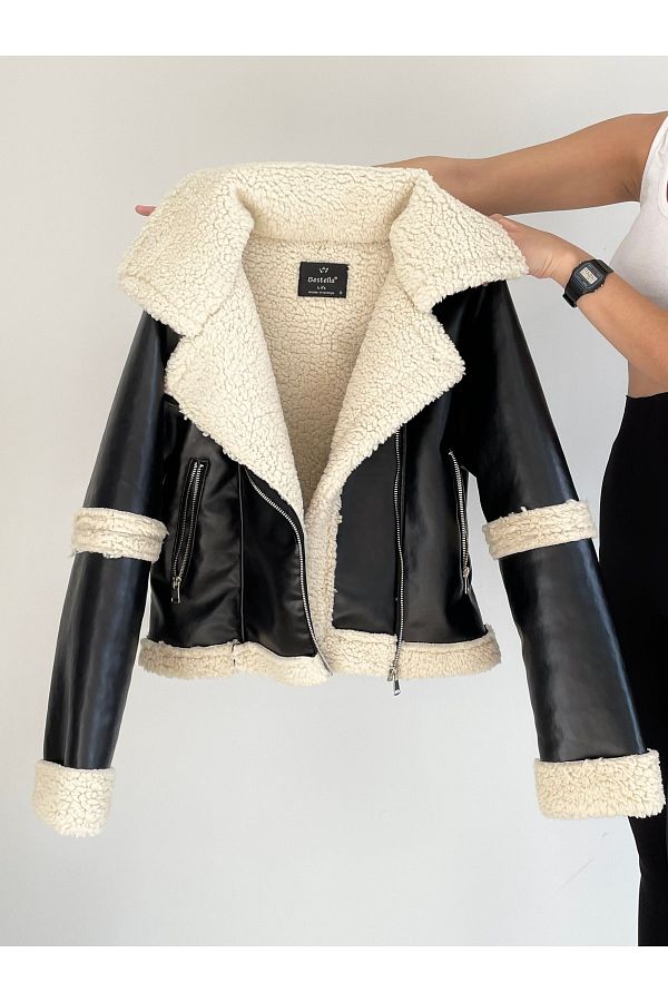Leather short coat 2025