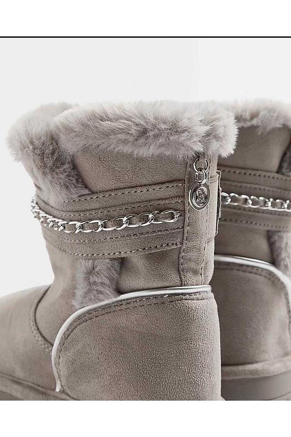 River Island Ankle Boots Gray Flat Trendyol
