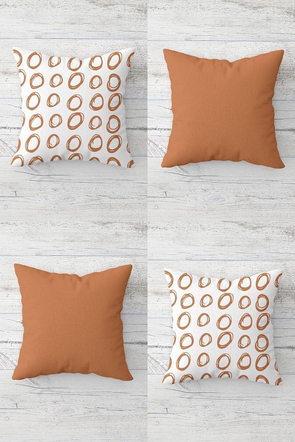 on the clouds-4pcs Hidden Zippered Circle Patterned Throw Pillow Cover Set - Plain Fabric Combination Sofa Pillow 1