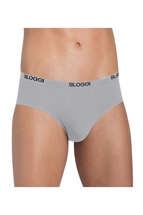 SLOGGI-2er-Pack Herren Slips – Basic Midi, Unterwäsche, Unterhosen, Baumwolle, Logo, Einfarbig 1