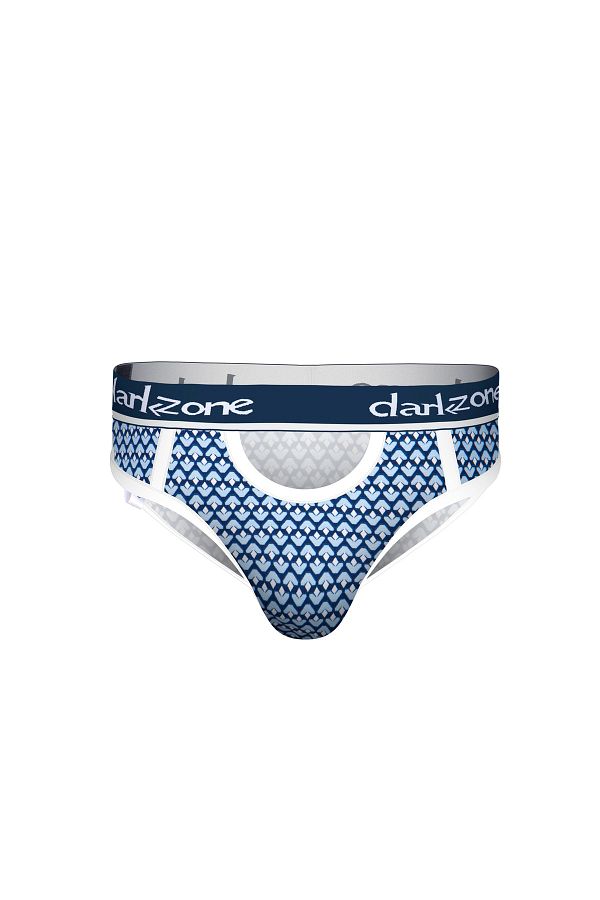 darkzone-Open Front Patterned Blue Men's Slip 1