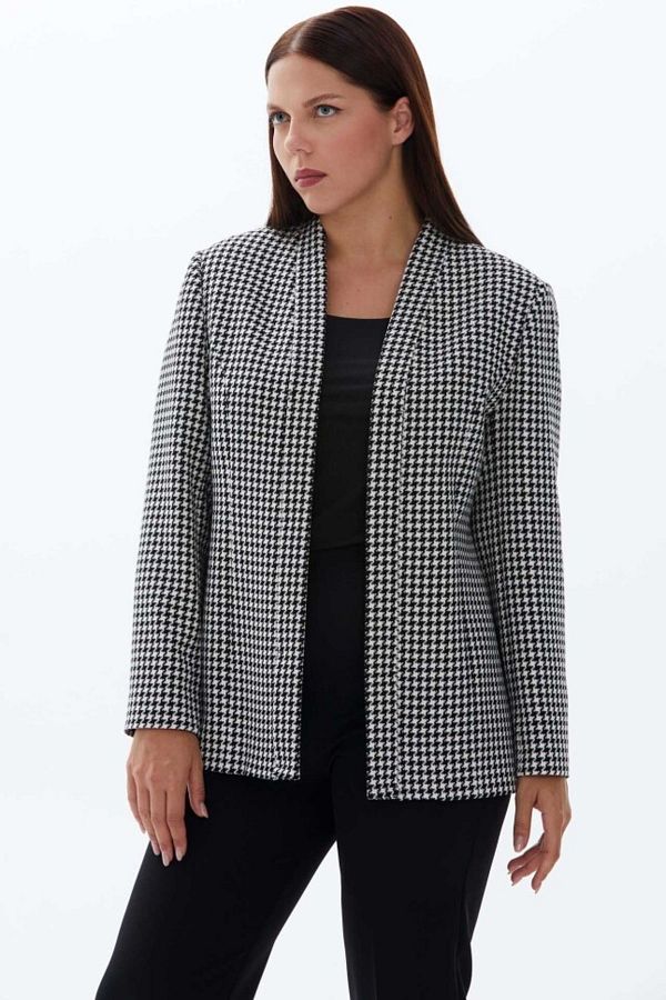 Houndstooth jacket plus size sales