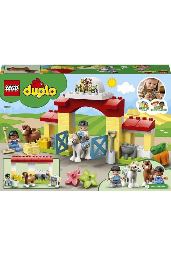 LEGO DUPLO Horse Stable and Pony Care 10951 Horse and Pony Stable Playset and Educational Toy 65 Pieces Trendyol