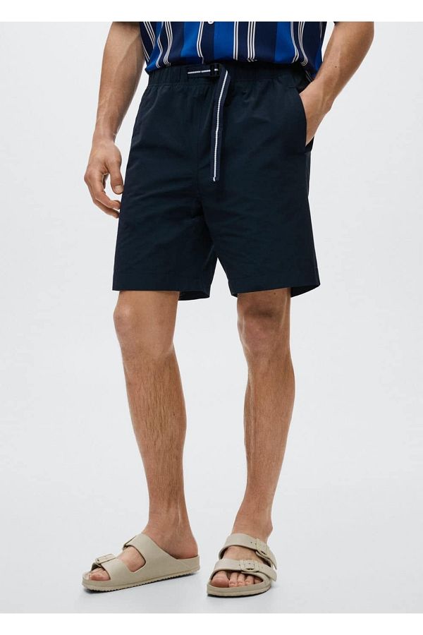 MANGO Man-Elastic Waist Cotton Shorts 1