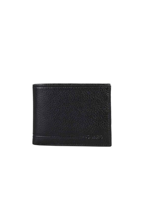 GUARD-Pistol Black Genuine Leather Horizontal Men's Wallet 1