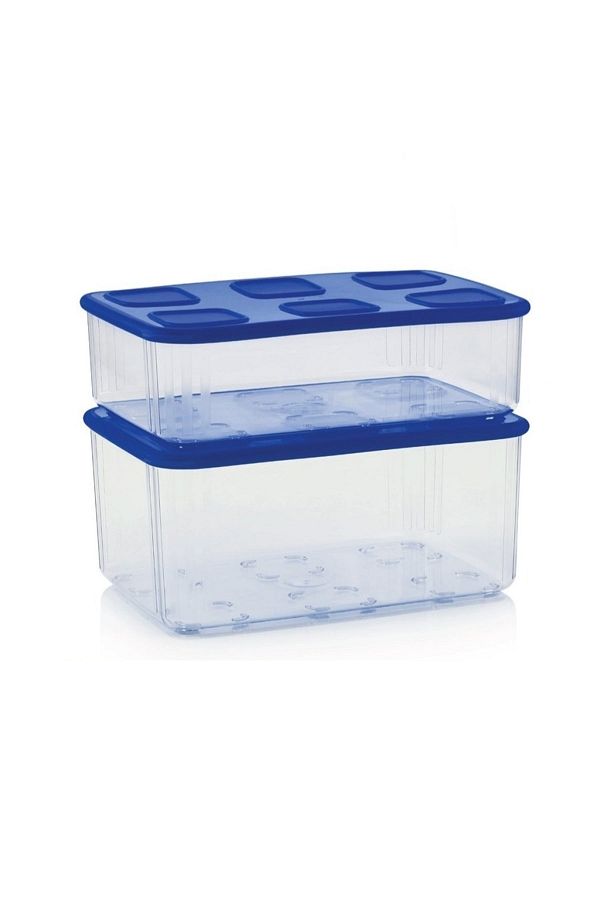 Tupperware-Transparent Modular Container 2-Piece 1.62-2.53 Lt Storage Container 1