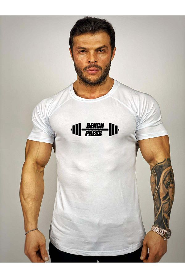 Black stanbul Bench Press Printed Fitness T shirt Trendyol