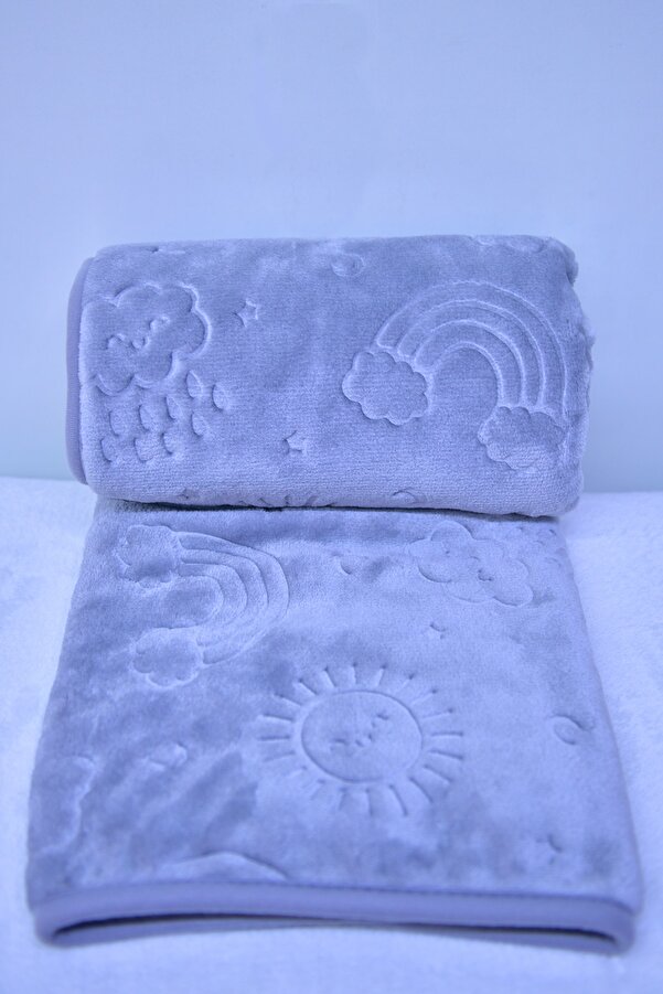 Özdilek Peluş Bebek Battaniyesi 100x120 Cm Yeni Model A.gri